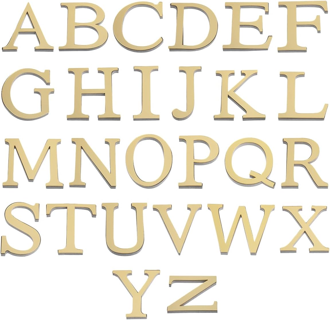 Mirror Letter Wall Stickers, 3D Acrylic Self-Adhesive Alphabet Sign Art Sticker Decals for DIY Wall Living Room Bedroom Home Decor, 11.81 Inch, Gold(Letter J)