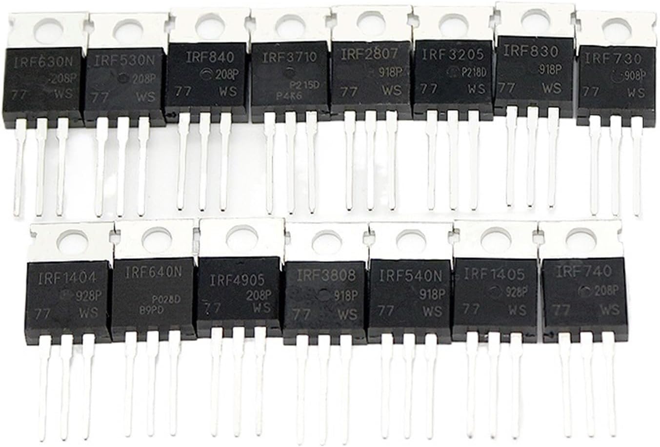 5pcs Mosfet Transistor IRFZ44N IRF3205 IRF540 IRF740 IRF840 IRF4905 IRF9540 IRFB4110 IRF1404 TO-220 N-CH Power MOSFET Transistor(IRF3808)
