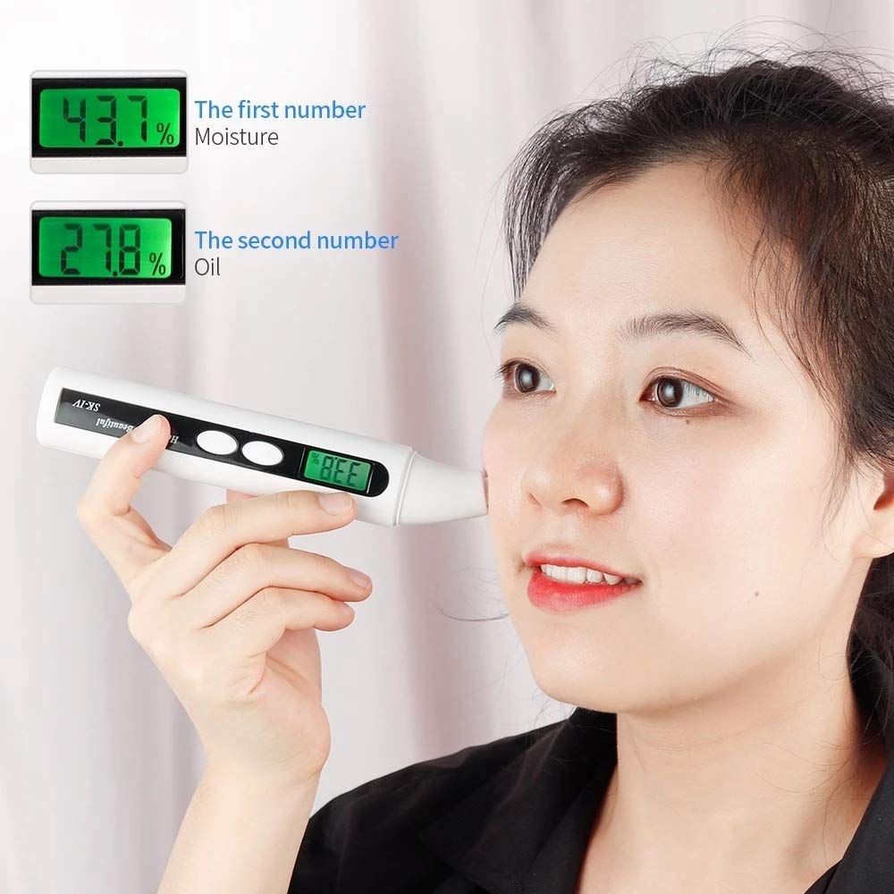 Detector de Monitor Digital Portátil Detector de Piel Facial Probador de Humedad de la Piel Facial Analizador de Aceite de Agua Herramientas para Cuidado de la Piel Facial