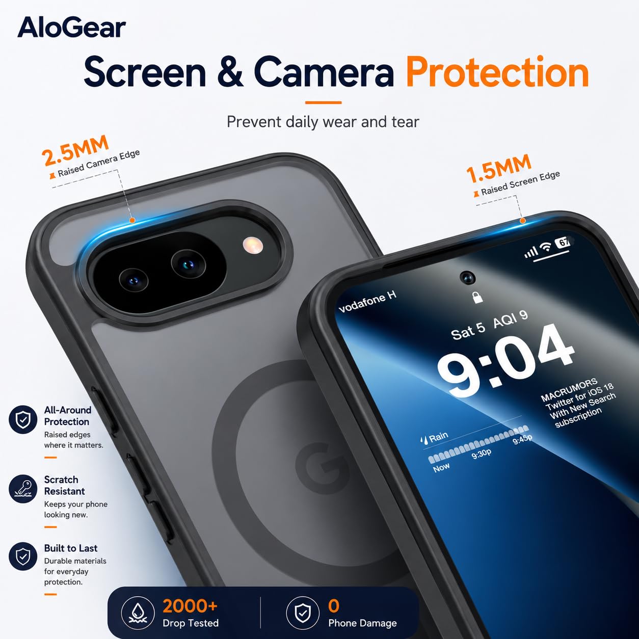 Translucent Case Cover for Pixel 10A, Aero-Space Grade Protection Cover (Frosted Matte Black Magnetic) — Amazon image 9
