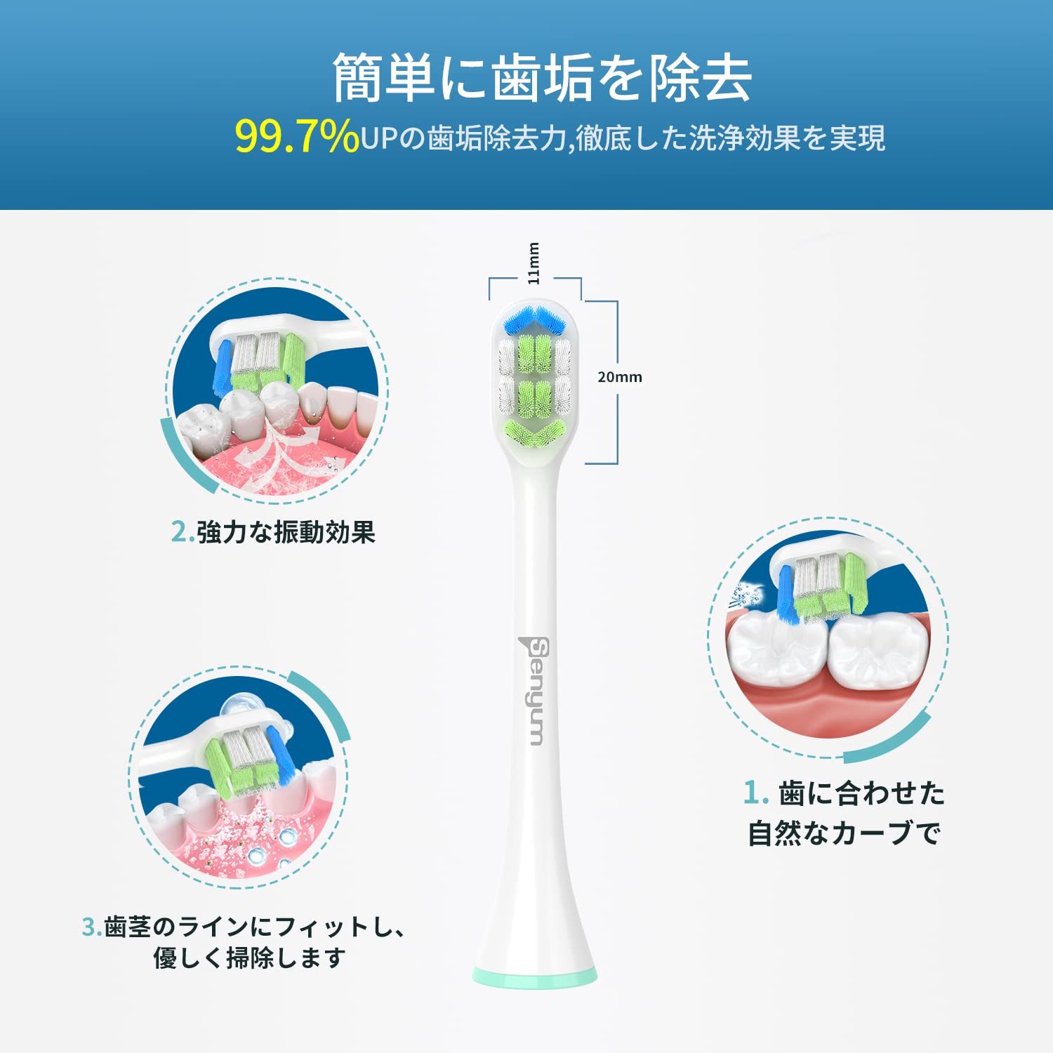 Amazon.co.jp: 【ミニ進化モデル】Senyum 電動歯ブラシ 替えブラシ 