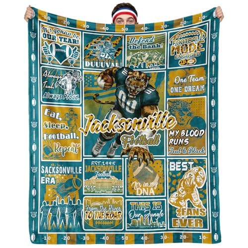HTAPCHLY Football Fan Throw Blanket Game Day City Colors Collage Flannel Blanket for Tailgate & Couch Cozy Sports Lover Gift