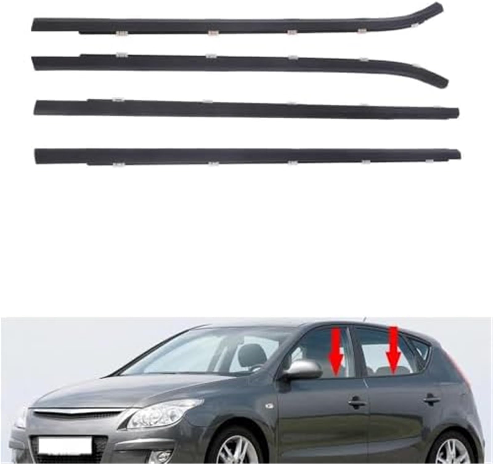 Uszczelka gumowa automatyczna Taśma pogodowa listwa okienna tapicerka pasek uszczelniający dla Hyundai I30 Fd Hatch 2007 2008 2009 2010 2011 2012 4 sztuk