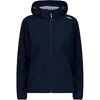 CMP Giacca in Softshell da Donna con Cappuccio Removibile, Blue Ink