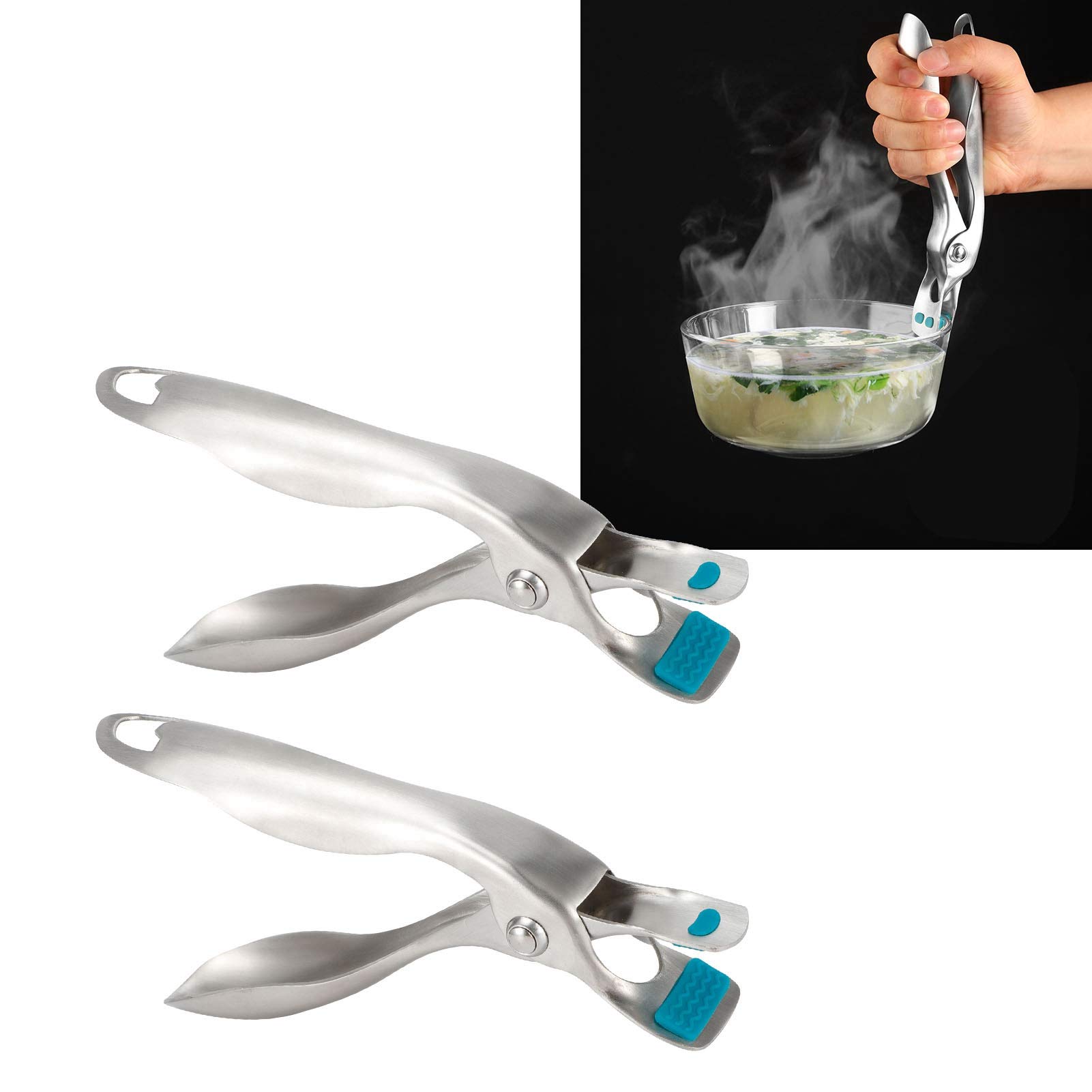Clip Anti Scottatura In Acciaio Inox – 2 Pezzi, 19,1 X 8,9 Cm, Lenza Diametro 3 Mm – Per Piastra E Intestino (verde)