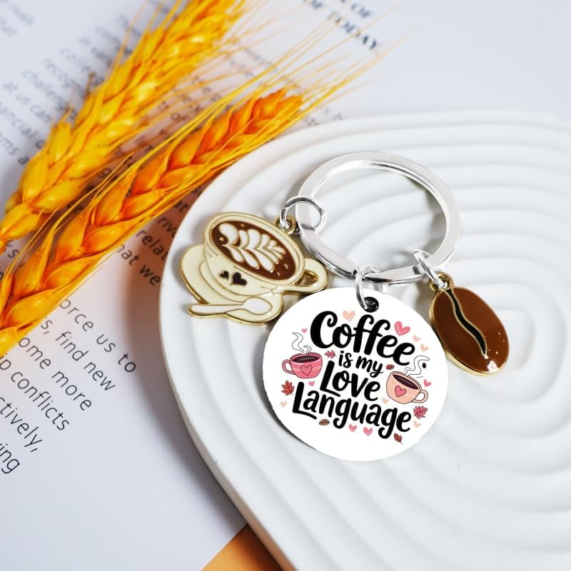 Coffee Keychain Coffee Lover Gifts for Women Men Accessories Coffees Gifts for Lovers Women Barista Gift Funny Coworker Gift Cute Accessories Halloween Christmas Keychain Ideas - Image 4
