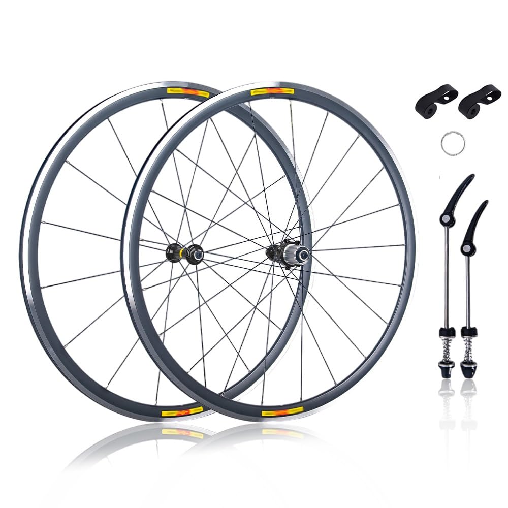 ZXGSXIOU 700C Road Bikes Wheelset 30mm Aluminum Alloy Rims 16/21H C/V Brake Quick Release Hub For 8/9/10/11/12 Speed Front Rear Wheels 19-28C