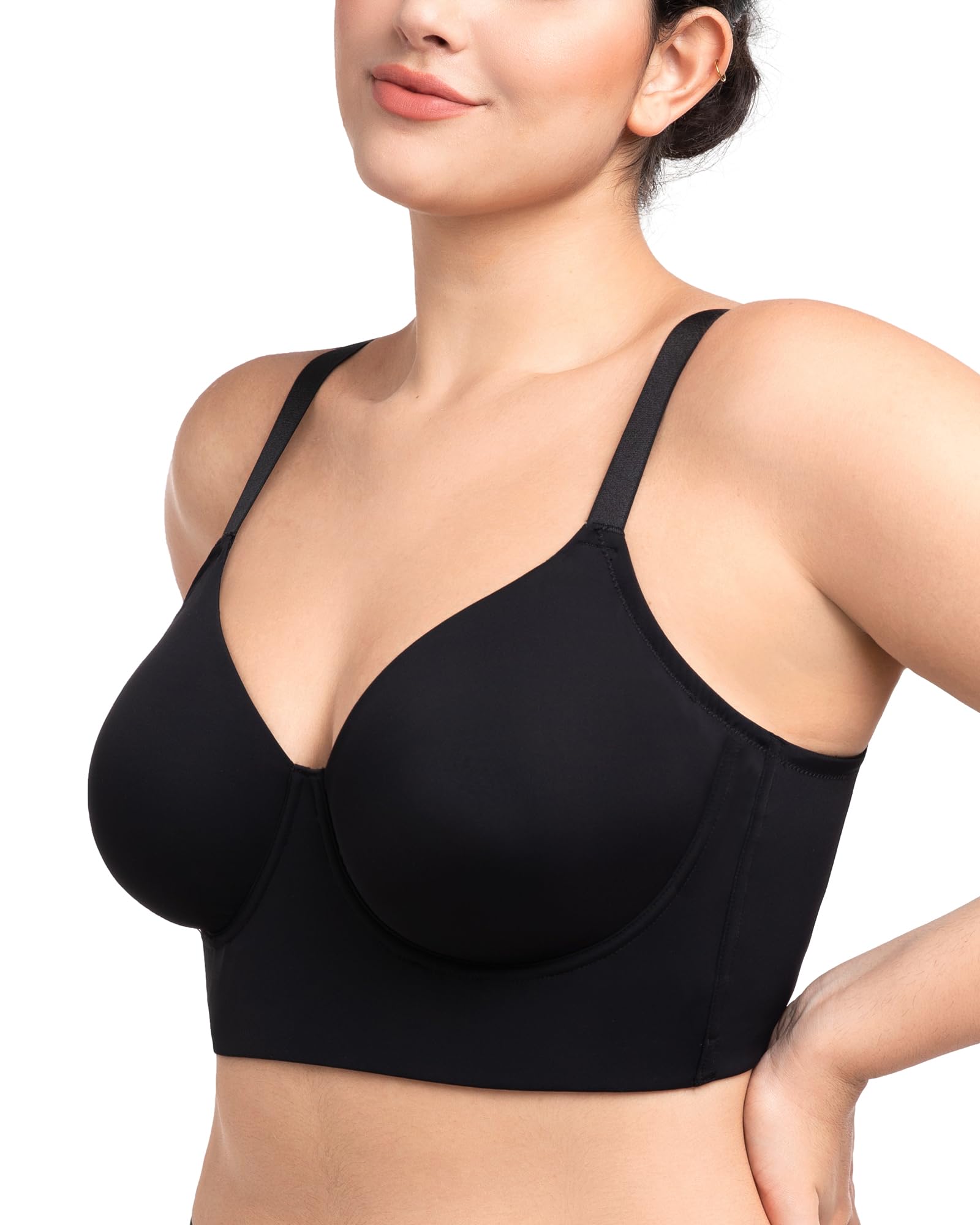 HSIA Minimizer Full Coverage Seamless Plus Size Longline Bra