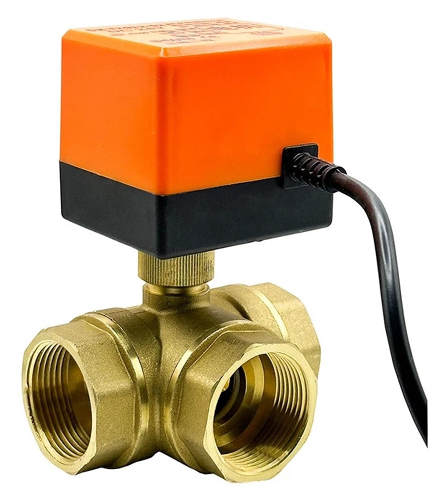 Vanne à bille motorisée 2" 24VDC type L en laiton pour régulation hydraulique