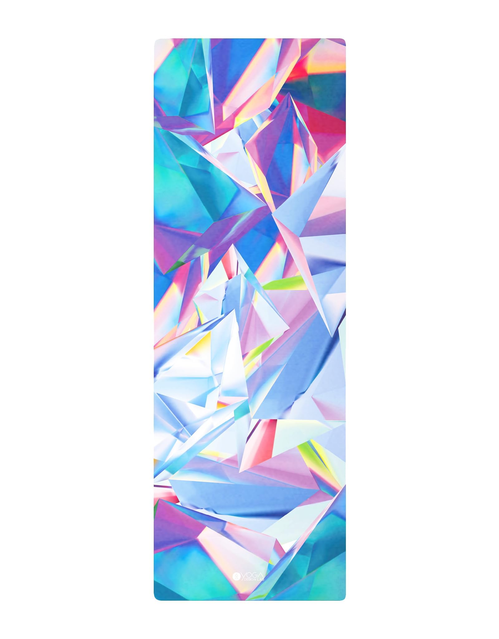 YOGA DESIGN LAB | The Combo Yoga Mat | 2-in-1 Mat+Towel | Eco Luxury | Ideal for Hot Yoga, Power, Bikram, Ashtanga, Sweat | Studio Quality | Includes Carrying Strap! (Crystal, 3.5mm)