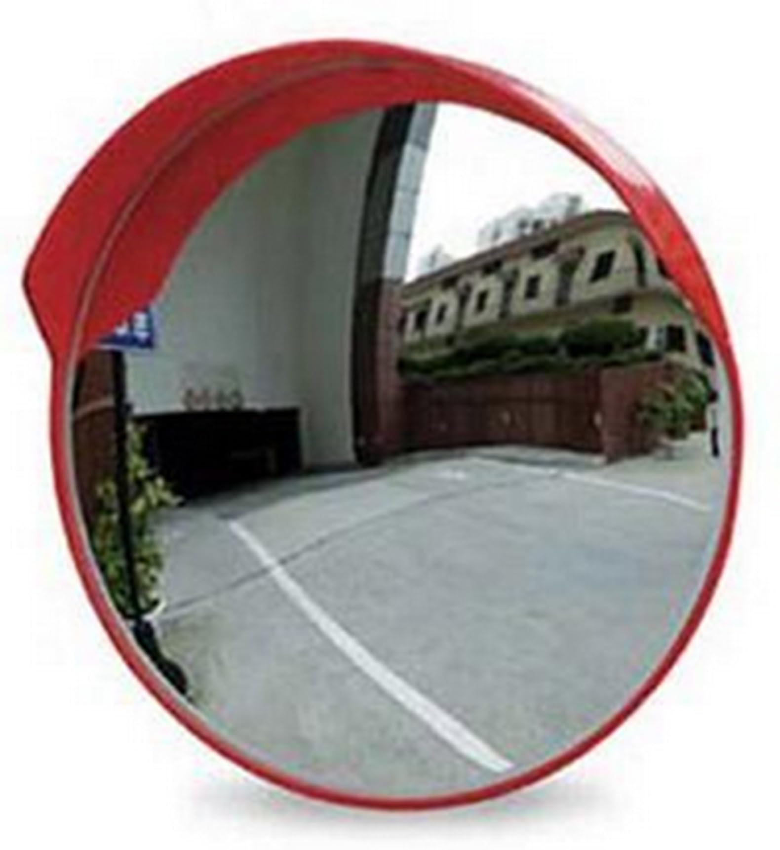 FERRETELIX® Espejo Convexo de Seguridad Exterior 60 cm – Irrompible en Policarbonato – con Soporte para Pared y Poste- Antivandálico y Resistente al Clima