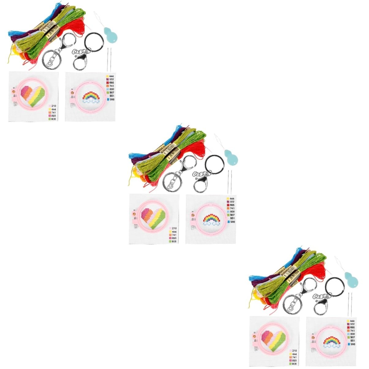 DOITOOL 6 Juegos Paquete De Material De Bordado Kit De Puntada Equipo Hilo De Coser Principiante Hilos De Bordar Kits De Bordado De Bricolaje Juego De Hilos Para Bordar Hilo De Algodón