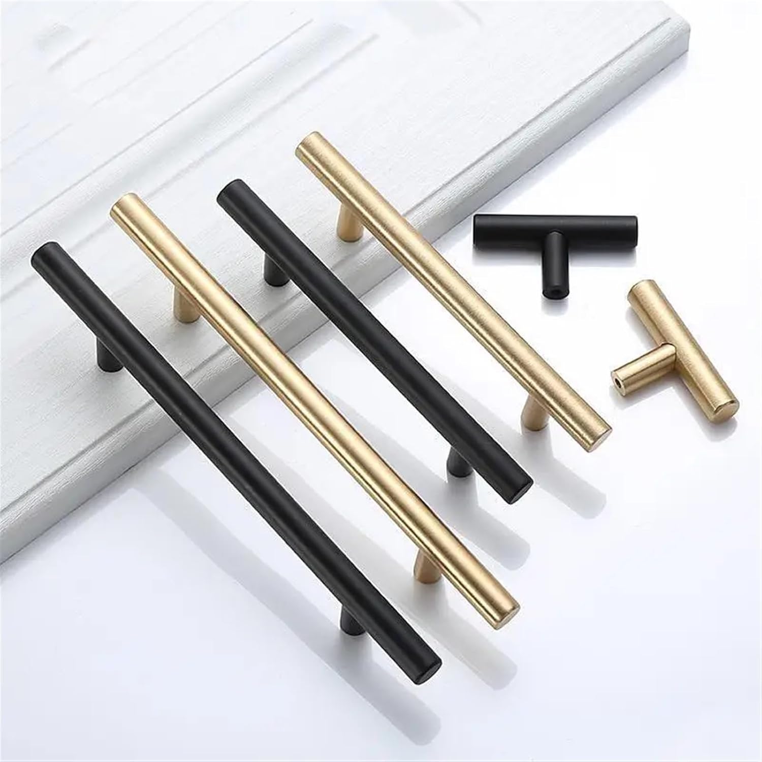 Black Golden Cupboard Handle Brushed Stainless Steel Kitchen Cabinet Door Knob Furniture Drawer Pull Hardware Pulls Bar Handle 1Pcs (Color : Gold 76mm)