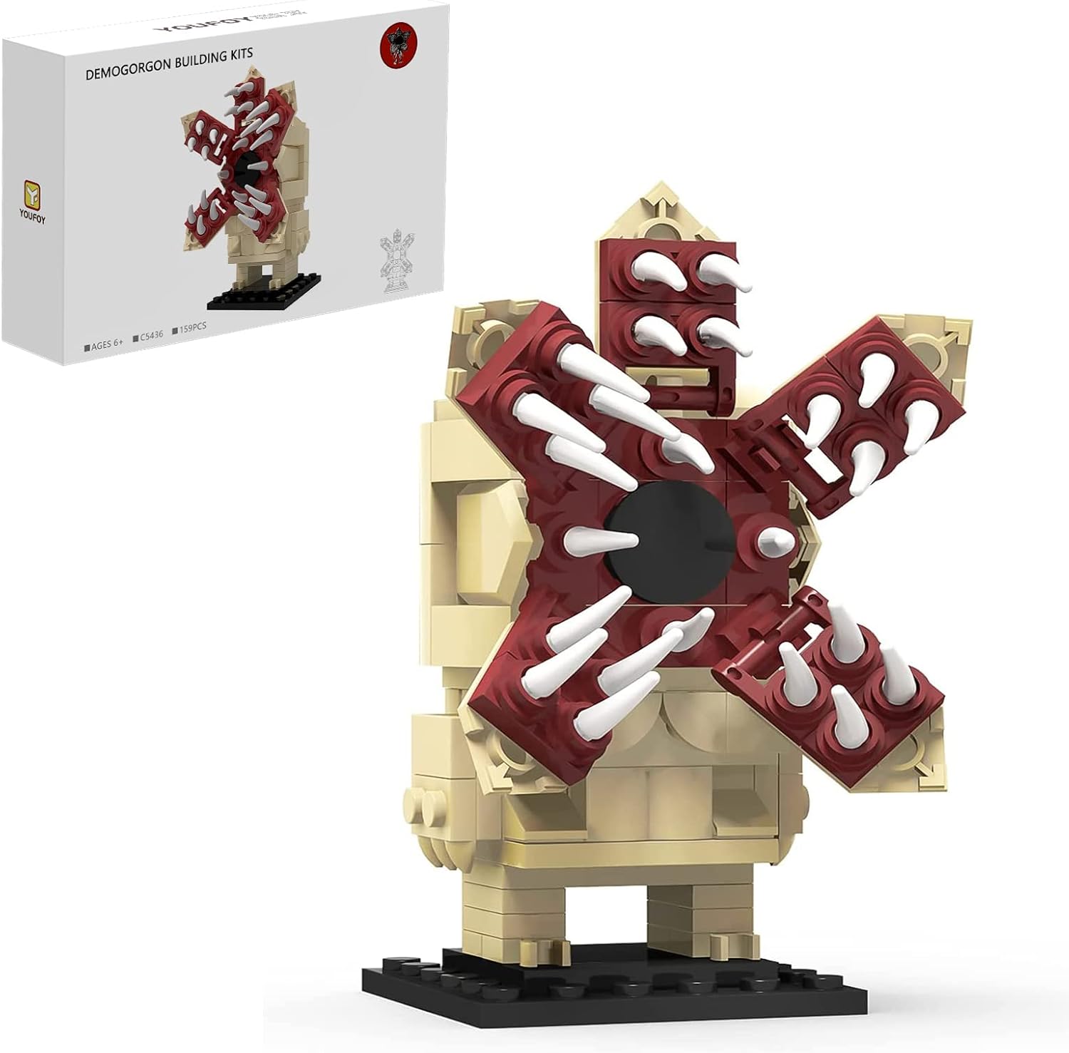 Millionspring Demogorgon Building Blocks Toys versión de boca abierta, mini estatuas para decoración de escritorio, regalos para adultos, niños y niños, 158 unidades