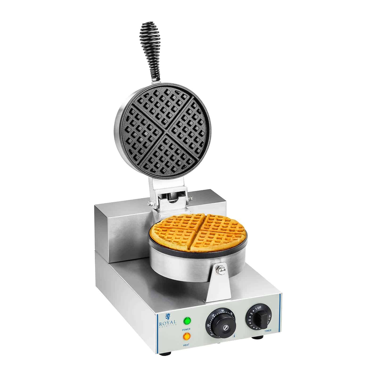 Royal Catering - RCWM-1300-R - Piastra rotonda per waffel - 1.300 Watt