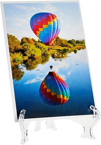 Miniatura 5 de Juvale Mini caballete de acrílico transparente, paquete de 24, 5.3 pulgadas, plástico transparente, mini soporte para letreros de caballete y