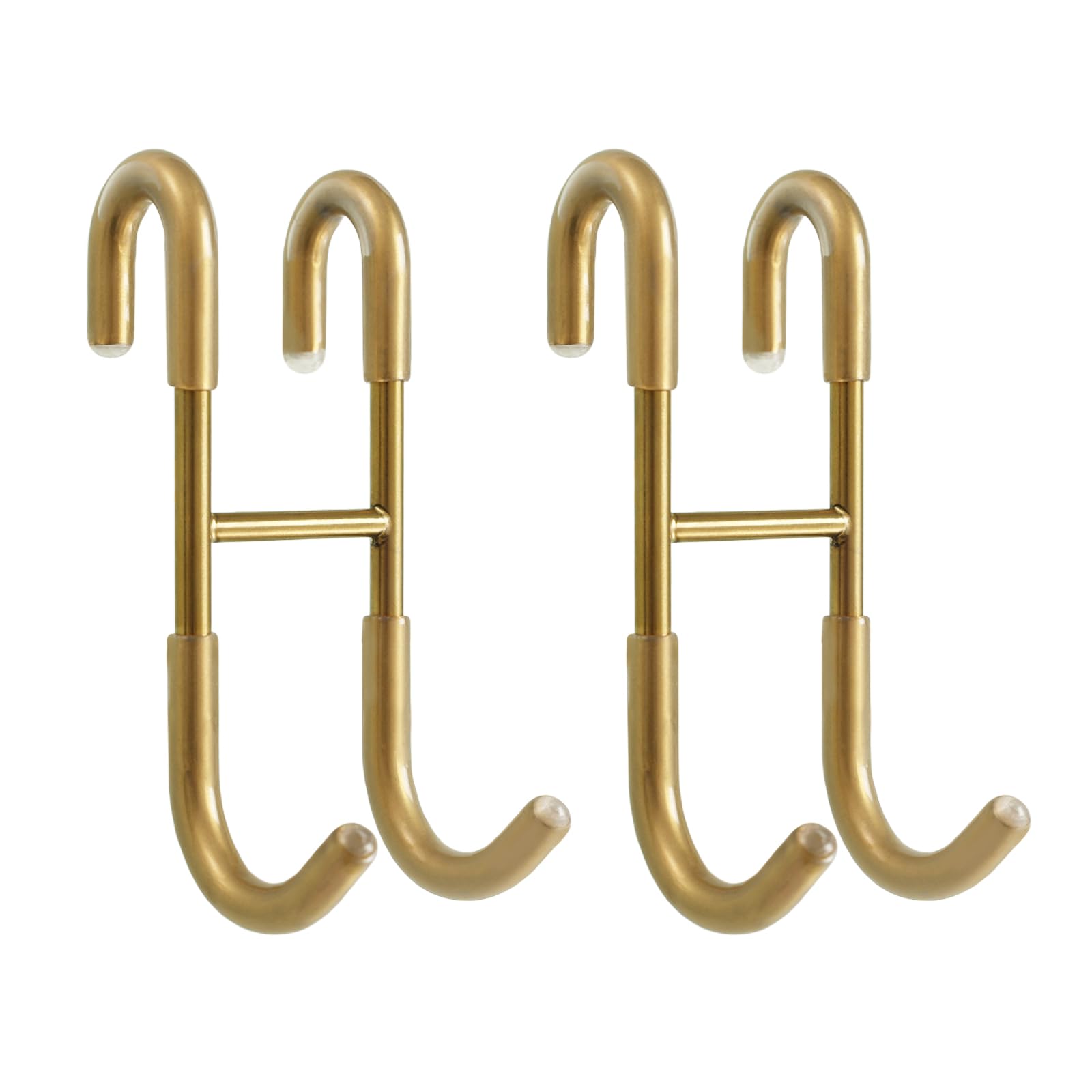 NINETREX Shower Door Hooks,Over Glass Door Hooks for Bathrooms Frameless Glass,Heavy Duty SUS 304 Stainless Steel Hook for Towels,Squeegee,Loofah,Shaver,Robe,2 Pack,Gold-image-11