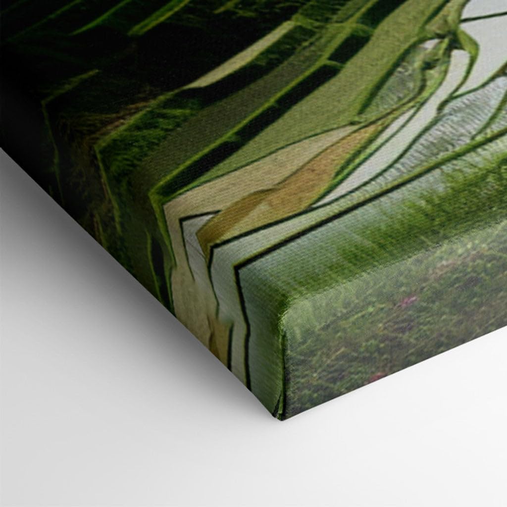 Canvas for Living room. Dawn's Serenity: An Ode to the Picturesque Green Terraces, 27 x 18 inch Canvas Wall Art - Ready to Hang