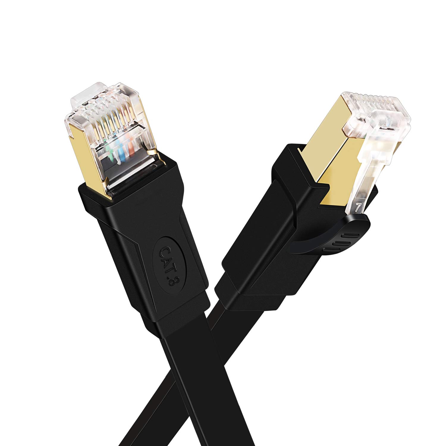 Amazon | QING CAOQING LANケーブル CAT8準拠 スーパーフラット