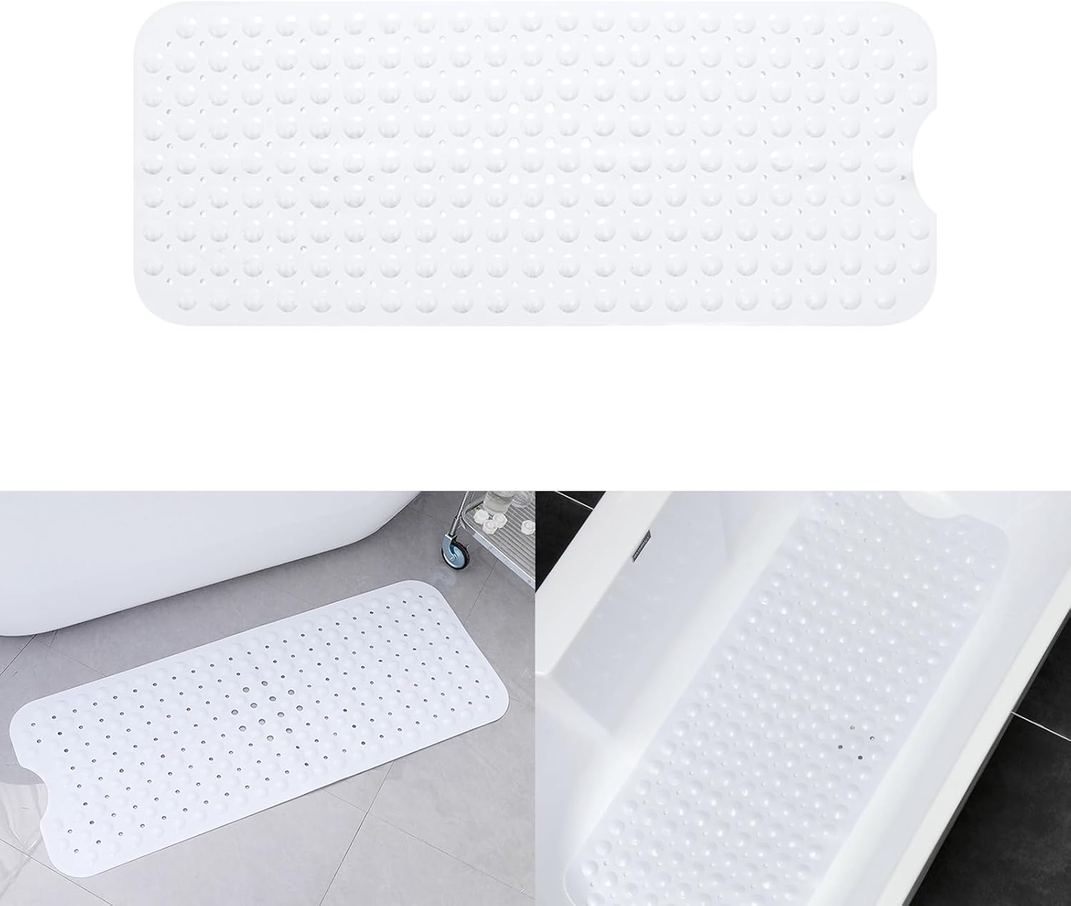Anti Slip Shower Mats with Suction Cups & Drain Holes，Shower Floor Mat，Bath Mats for Shower