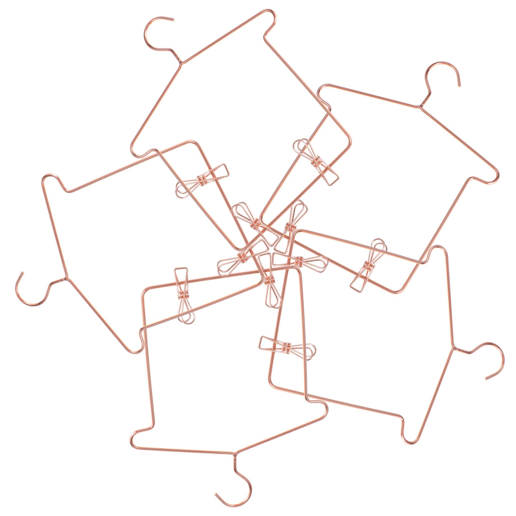 LALADEFIEE Strong Metal Clips for Mini Doll House 5 Sets Baby Clothes Hangers Pants Dresses Organizers