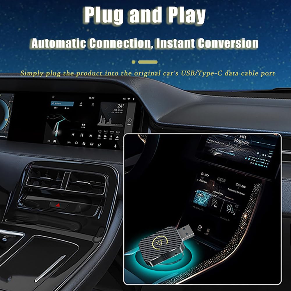 Adaptateur sans Fil, pour Toyota RAV4 2009-2013, Boîtier de connectivité Automobile Intelligent 2-en-1 CarPlay Converter,A-Silver