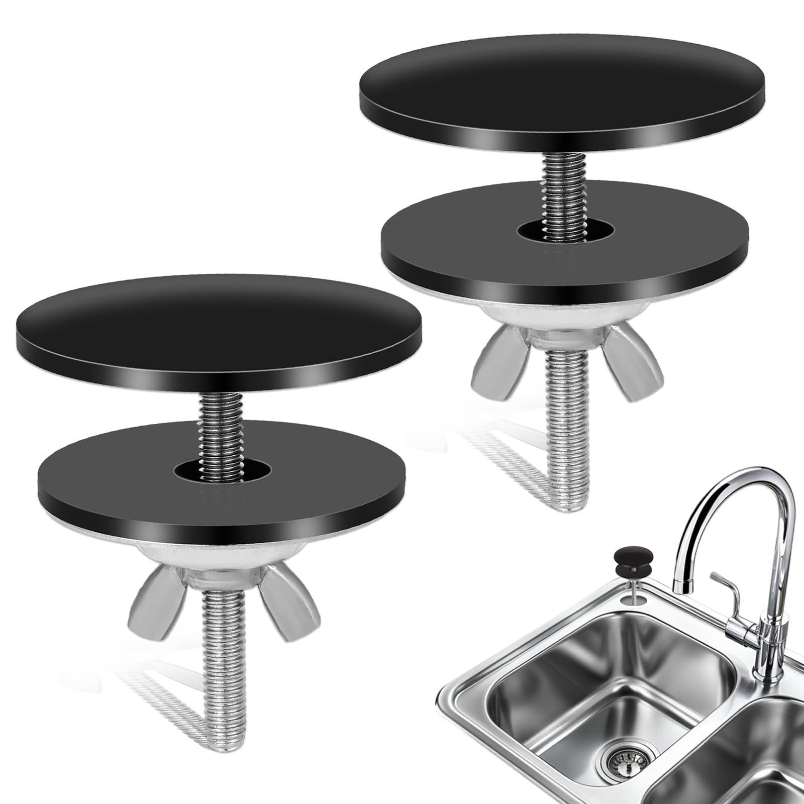 Confezione da 2 copriforo per lavello da cucina, foro per rubinetto