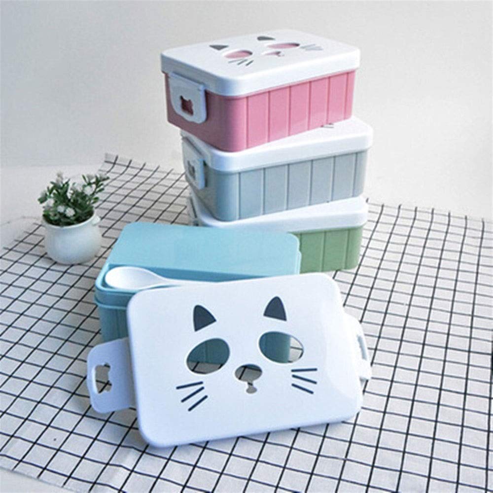 JINGYAN Boîte à bento Boîte à déjeuner isolée en Plastique pour l'école pour Enfants Bento Box Chauffée Femmes Portable Thermo Food Conteneur pour Bureau et Home Lunchbox(Pink)