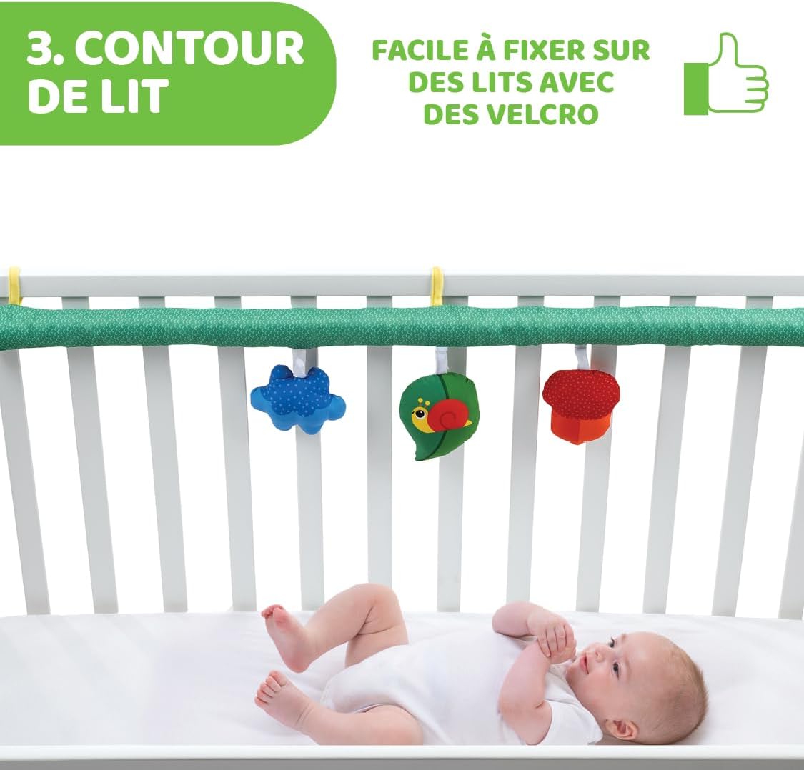 Chicco - Next2Me Compatible 3 in 1 Activity Gym, Multifunctional Baby Gym with Soft Children's Mat, Play Arch with 3 Pendants and Cot Panel, 0+ Months