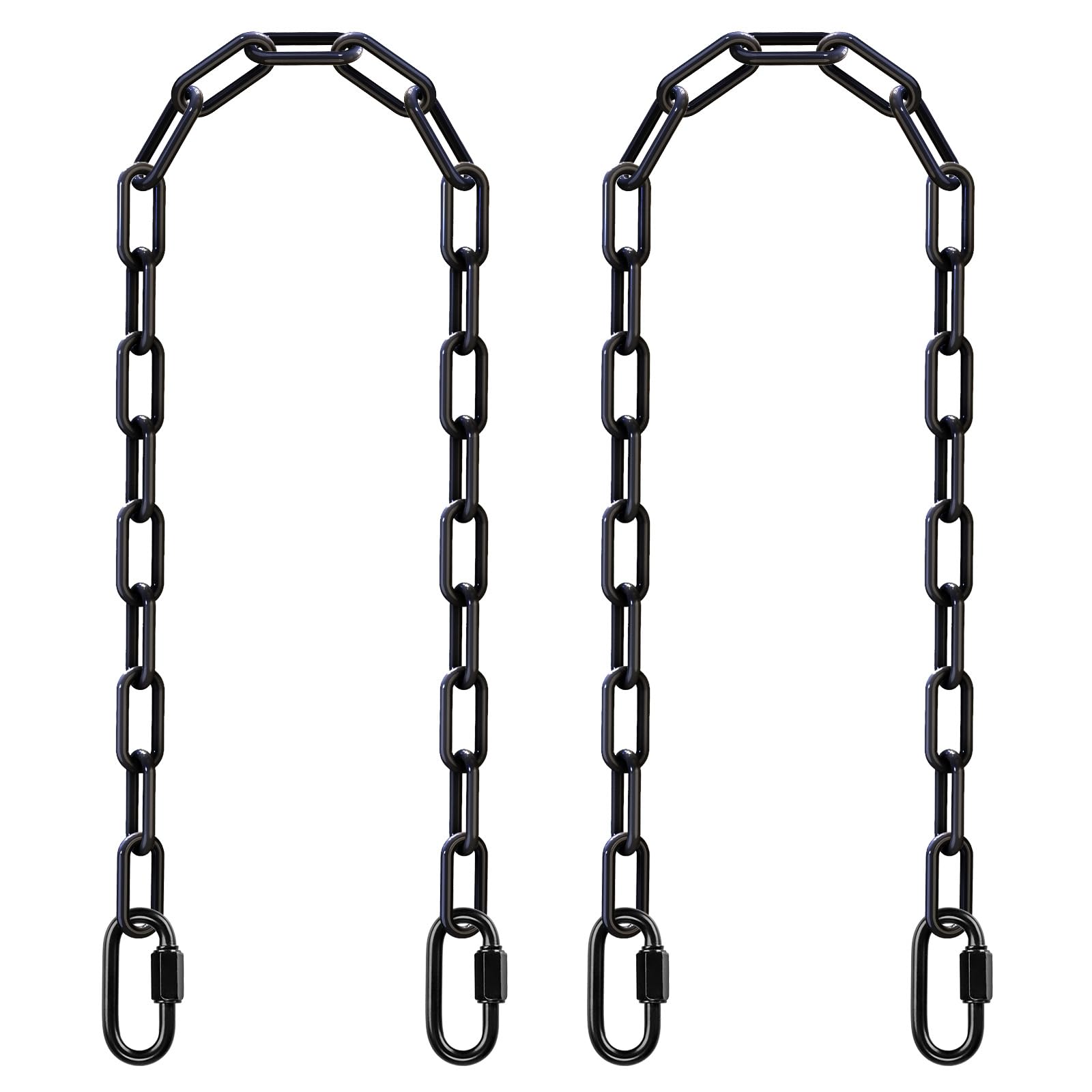 SELEWARE Confezione da 2 Catene sospese da 152 cm con 4 moschettoni, capacità 453,6 kg, Catene rivestite in plastica, Kit Hardware per Altalena, Sedia sospesa, Sacchi da Boxe, Palestra Interna ed