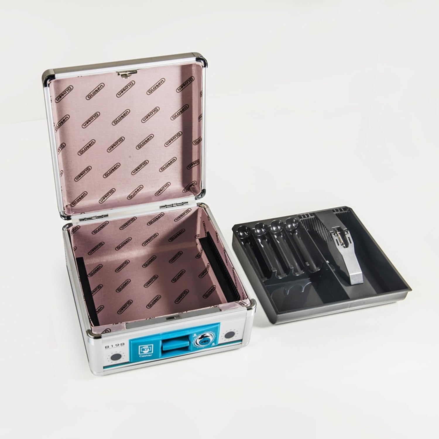 Kwueiit 小型アルミ製手提げ金庫 鍵付き軽量キャッシュボックス 家庭・店舗用 防犯貴重品保管 事務用コンパクトコインケース ( Kwueiit  小型アルミ製手提げ金庫 鍵付き軽量キャッシュボックス 家庭・店舗用 防犯貴重品保管 事務用コンパクトコインケース ( ミニ手提げ金庫 ...