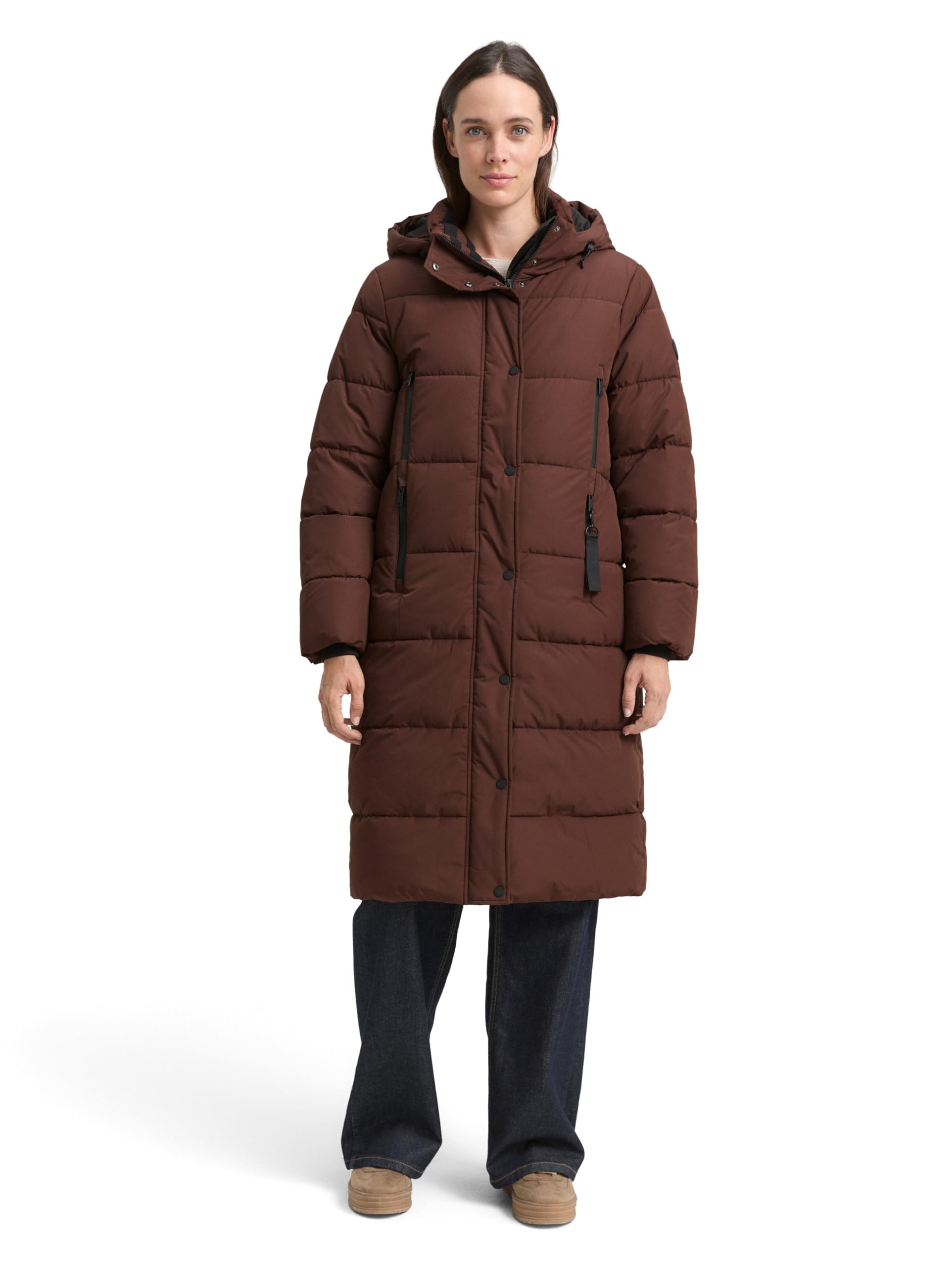 TOM TAILOR Damen 1047532 Puffer-Mantel mit abnehmbarer Kapuze