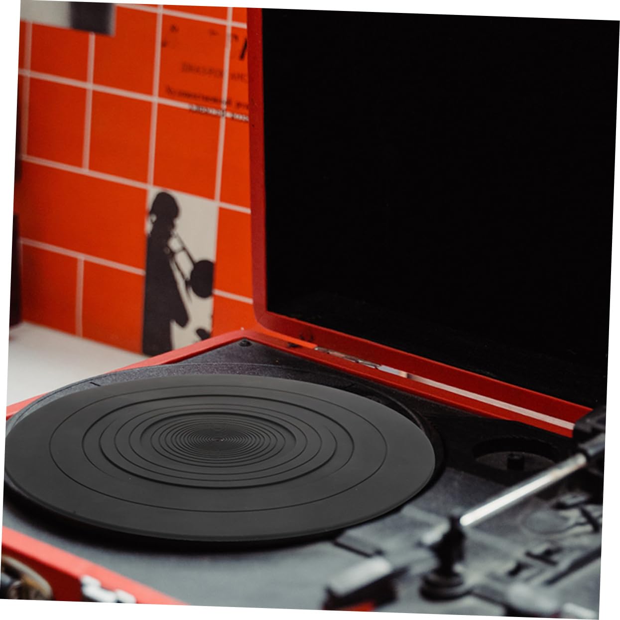 2pezzi Tappetino Per Giradischi in Silicone Tappetino Antistatico Per Piatto Del Giradischi Accessorio Per Lettore Vinile Protezione Per Dischi in Vinile