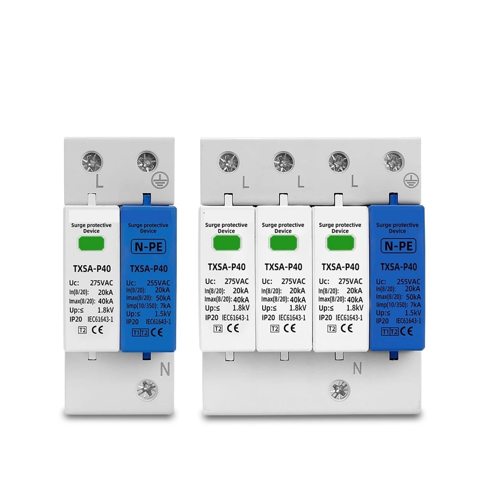 Dispositivo protector de bajo voltaje AC SPD 1P NPE 385V pararrayos doméstico 4