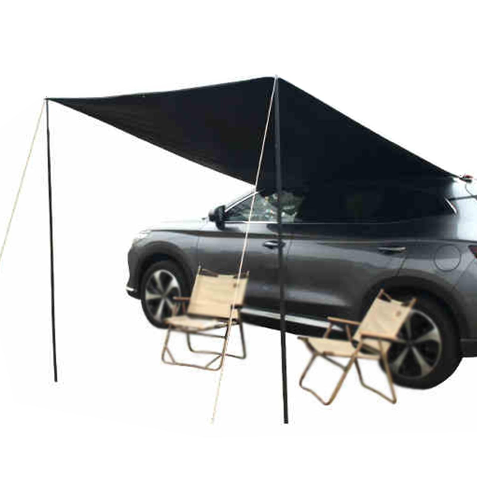 Toldo Coche Portátil, Toldo Camper Impermeable, Toldo Para Coche, UPF50+, con Postes de Soporte y Ventosas, Múltiples Formas de Configuración for Hacer Picnics y Viajar(Small)