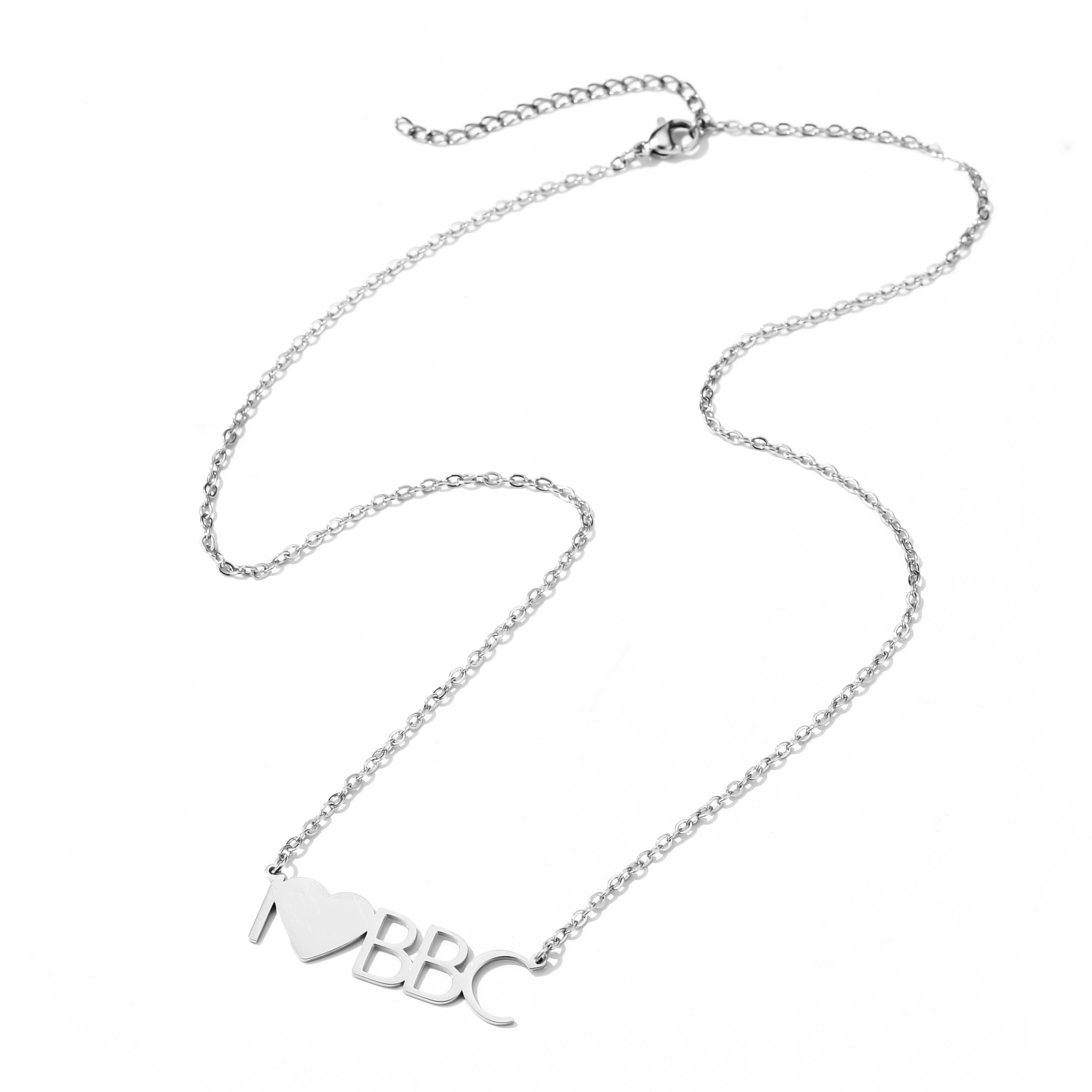 I Love BBC Necklace – Gold-Plated or Silver-Colored Stainless Steel I Heart BBC Pendant Necklace
