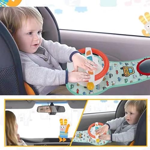 Miniatura 4 de Nyidpsz Juguete para asiento de automóvil infantil, juguete para asiento de automóvil con espejo, luz de música, asiento de automóvil, juguete de