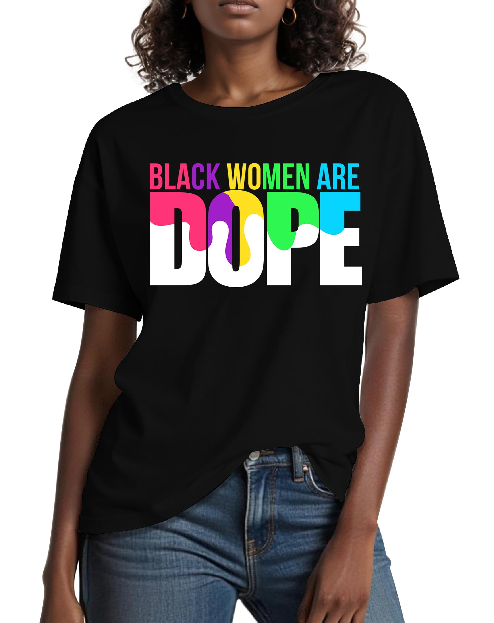 Ithalt Black History T Shirts for Women Black History Month Tees Juneteenth Tshirt Funny Quote Printed Tee Tops