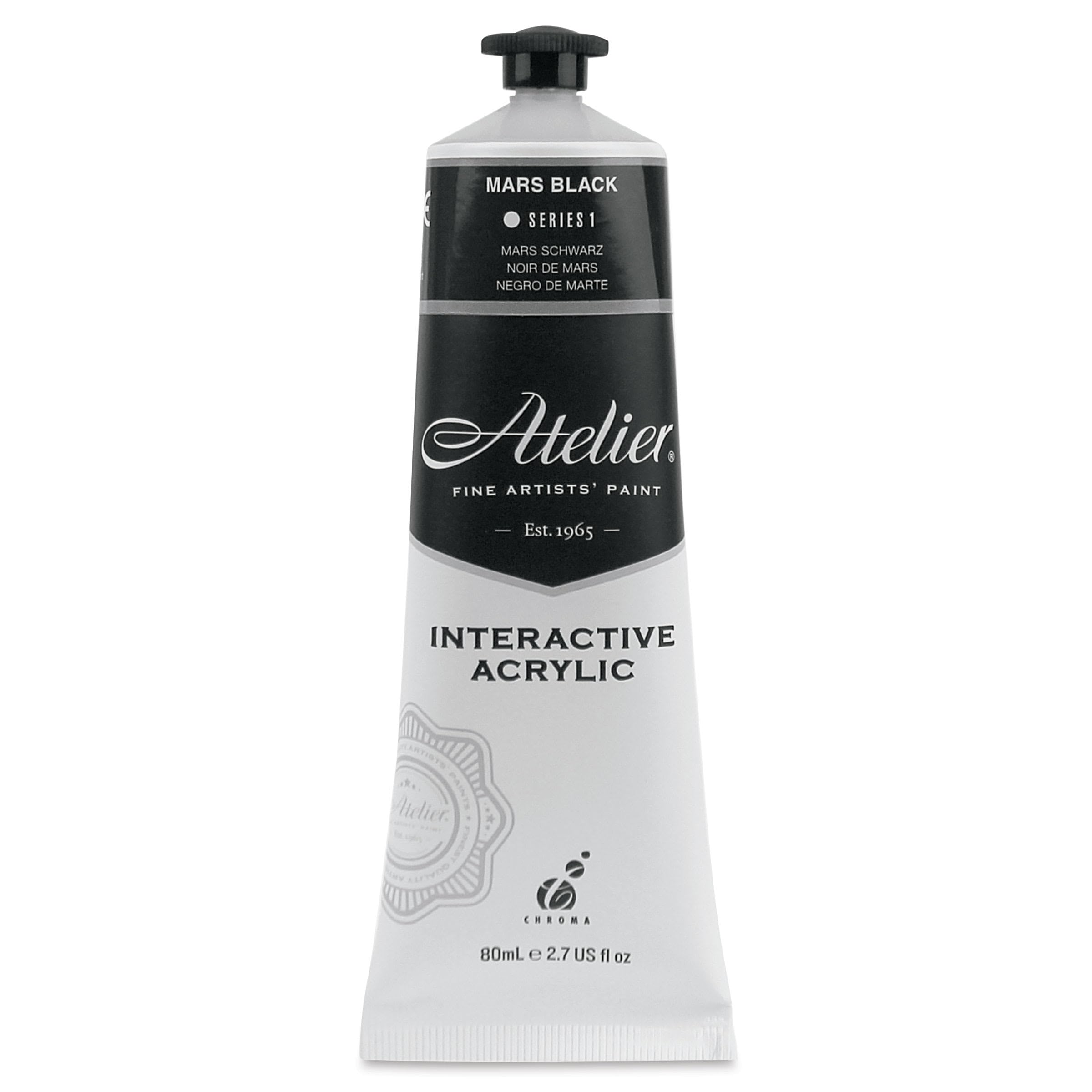 Chroma Atelier Interactive Acrylic - 80 ml Tube - Mars Black