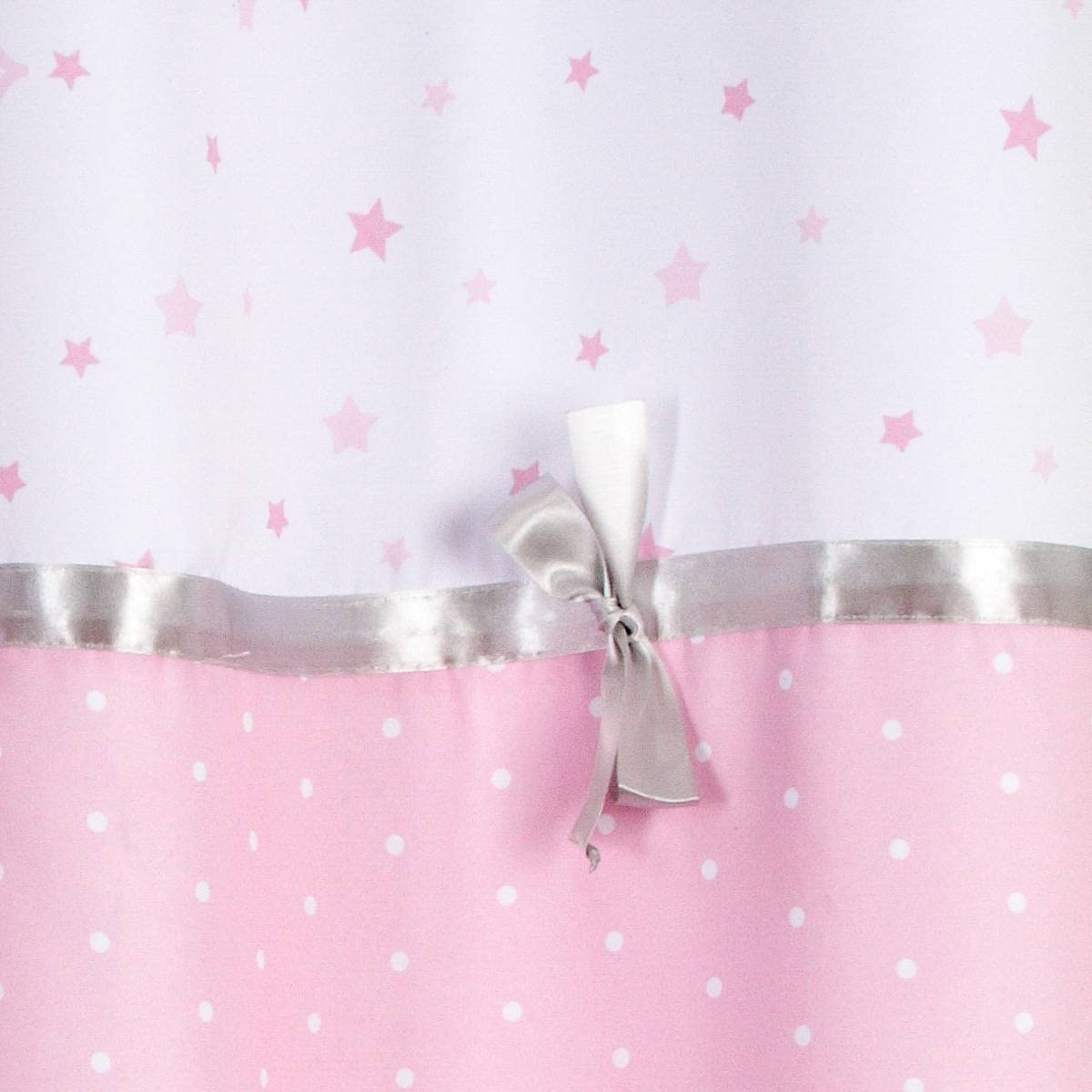 Atmosphera Rideau Enfant Princesse Ruban Rose et Blanc 140x260 cm