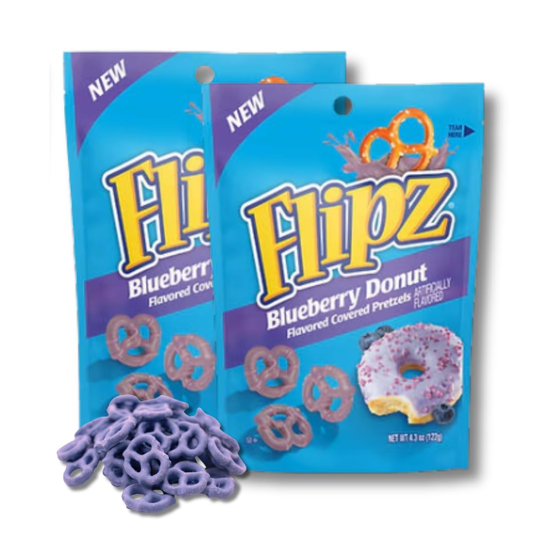 Amazon.com: Flipz Blueberry Donut Covered Pretzels - Pack of 2-4.3