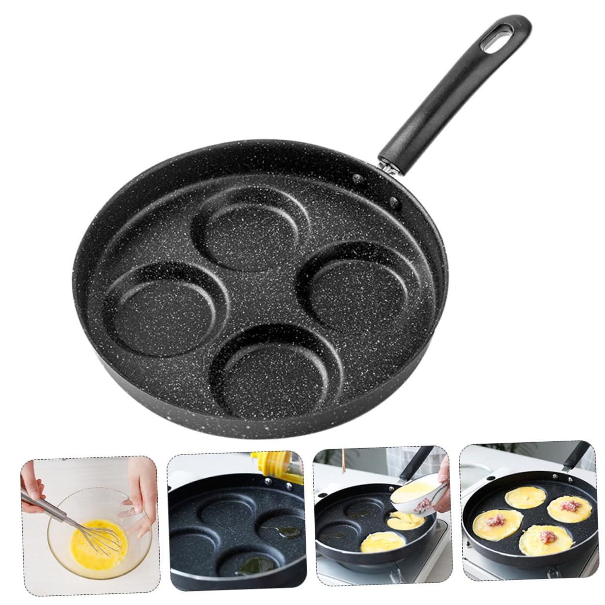 LIFKOME 2 Pezzi Padella Antiaderente per Uova e Waffle Ferro Induzione Casa Riscaldamento Uniforme e Risparmio Energetico Fondo Resistente e Facile da Pulire