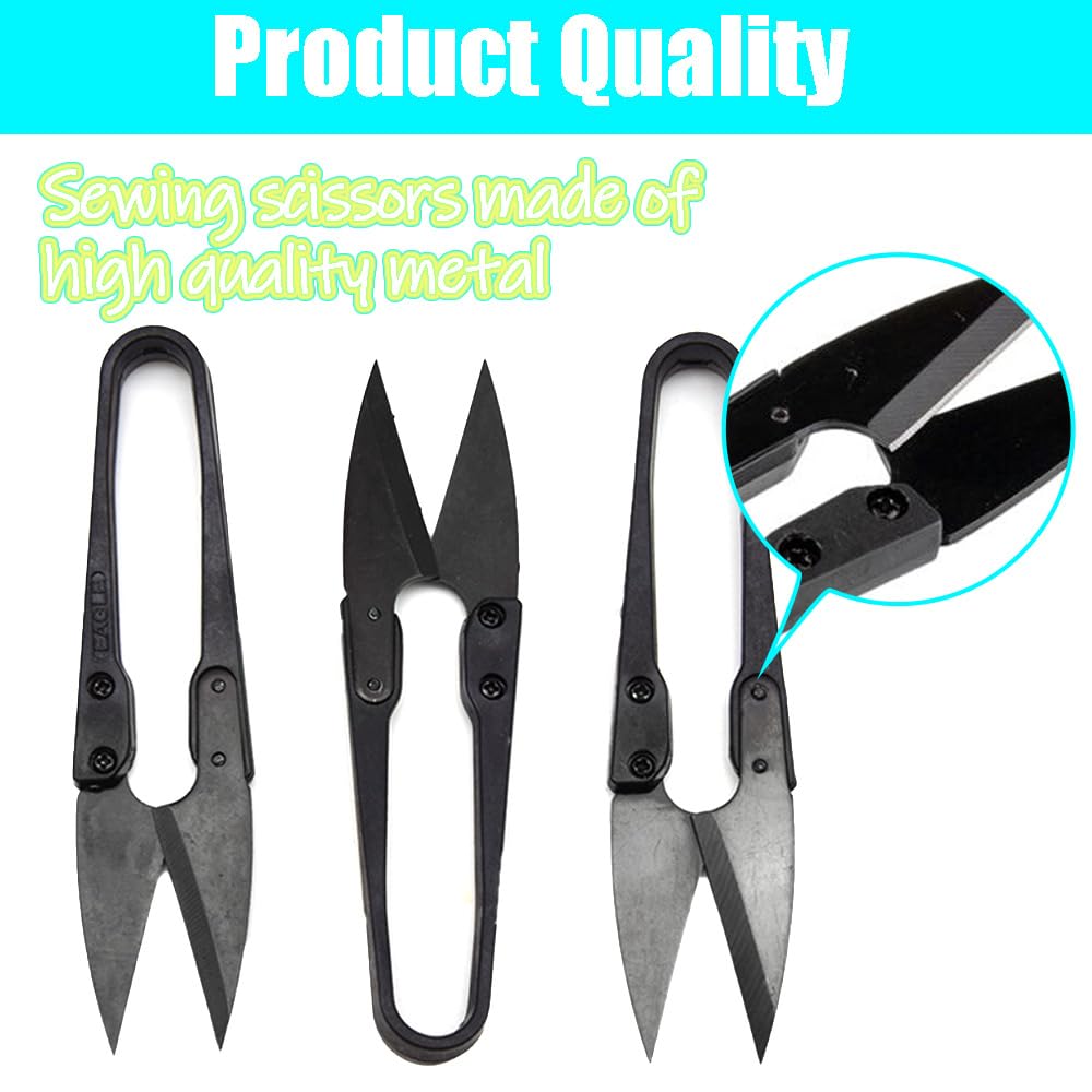 Hocansen 3 PCS Sewing Scissors Yarn Thread Cutter 4.1in U-Shaped Scissors Mini Small Thread Snips Trimming Nipper for Sewing and DIY Crafts (JD) - Image 3