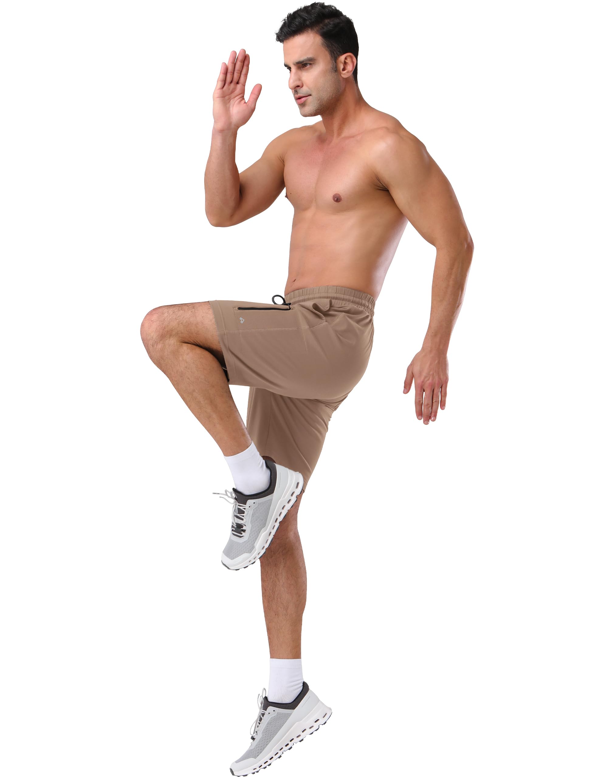 Pioneer Camp - Pantalones cortos deportivos para correr y fitness (7 pulgadas, algodón, cintura elástica, con múltiples bolsillos)