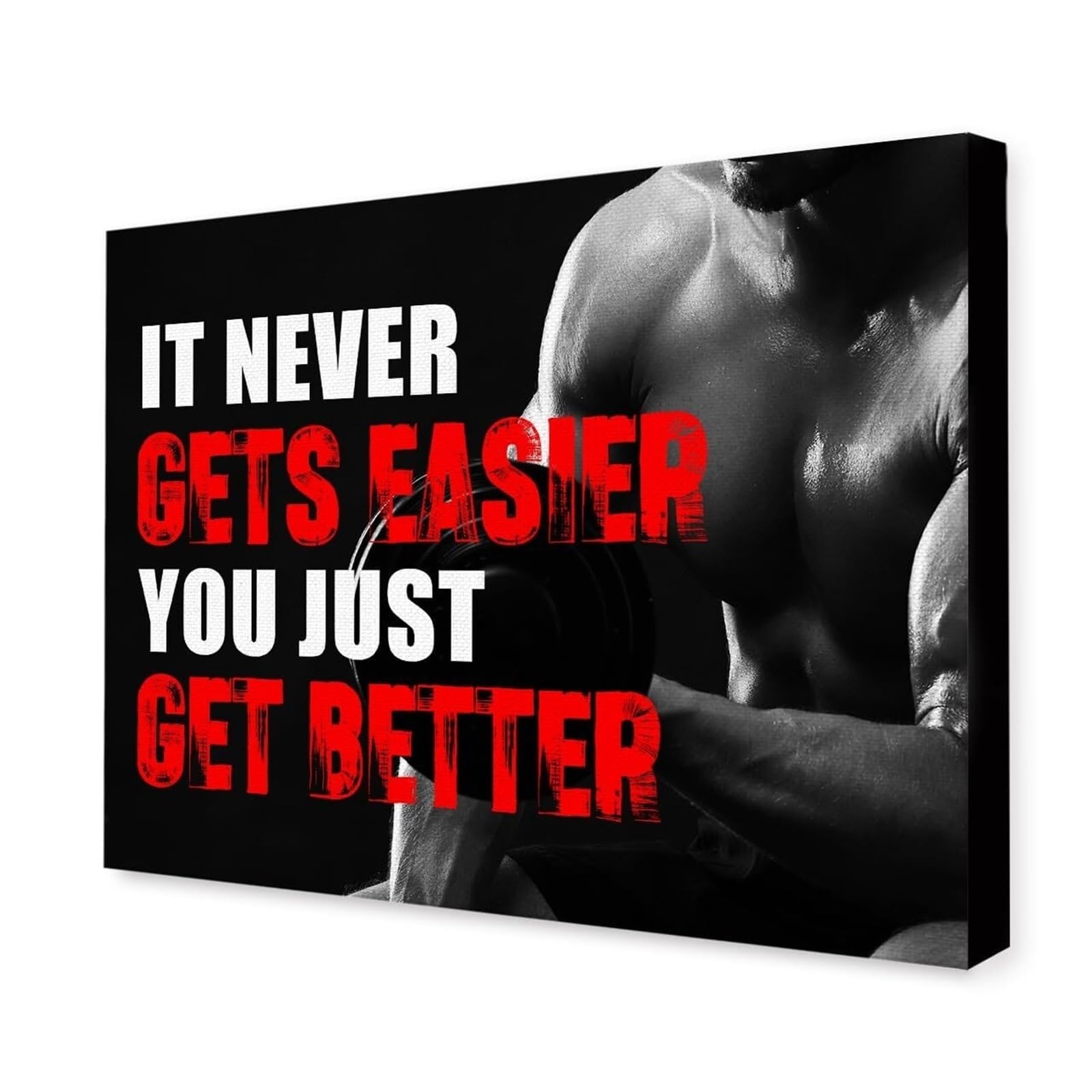 LLBOGRGGN Workout Quote Wall Decor - Strength and Discipline Motivational Gym Poster for Weight Room, CrossFit Box, Personal Training Studio(Framed,08x12inch(20x30cm))