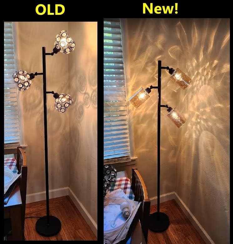 Miniatura 4 de Paquete de 3 pantallas de repuesto para lámpara de vidrio martillado ámbar, accesorio de 1-58 pulgadas, cubierta de globo de vidrio cilíndrico