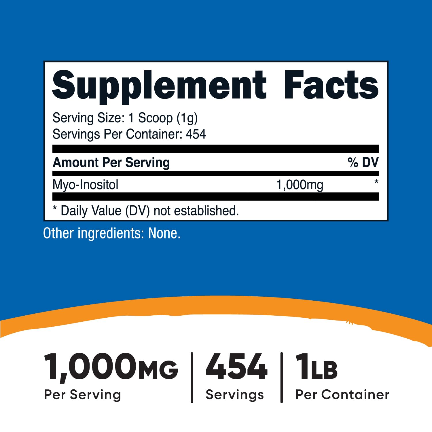 Nutricost Inositol Powder 1LB (454 Grams) - Gluten Free, Non-GMO — Amazon image 2