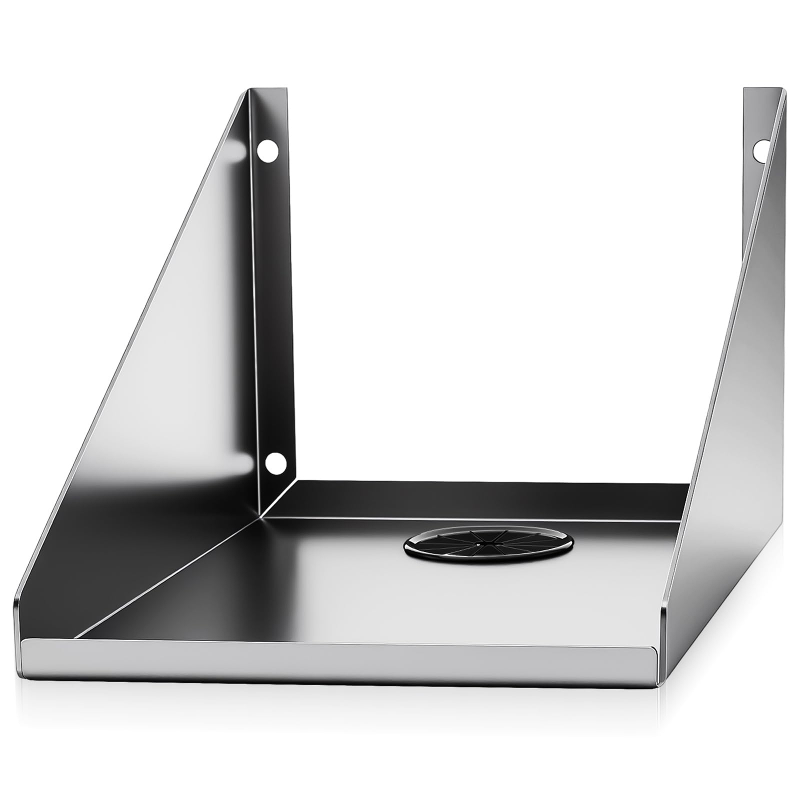 Photo 1 of Hicarer Wall Mounted Pos Printer Shelf 7" x 10" x 5.5" Stainless Steel Receipt Ticket Printer Stand for Restaurant Cafe Retail Pos System, with Wire Take-up Hole