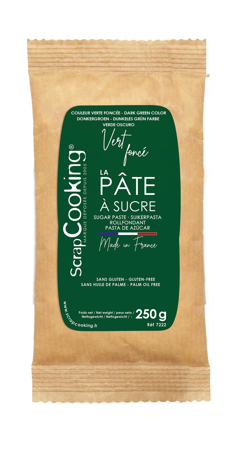 ScrapCooking - Pâte à Sucre, Vert Foncé 250 g - Fabriquée en France - 7222