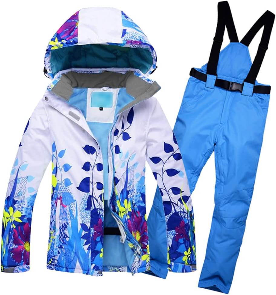 Women Ski Suit Windproof Waterproof Snowboard Outdoor Sport Wear Skiing Jacket Pants Camping Riding Set